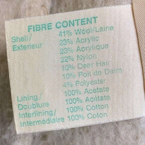 Vintage Irving Posluns Cream Long Wool Overcoat M - Picture 4 of 15